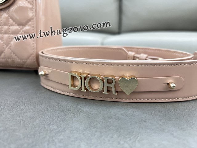 Dior专柜新款迪奥高仿原单四格漆皮酒红Lady戴妃手提女包 djfk1318